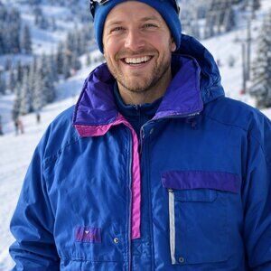 Vintage Sport Obermeyer Ski Jacket XL | Retro 90s Colorblock Thinsulate Hooded